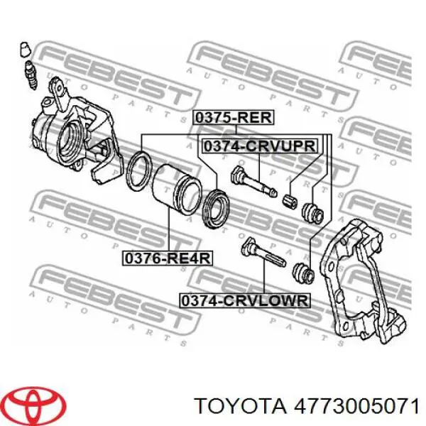 Do koszyka 4773005071 Toyota Zacisk hamulcowy tylny prawy