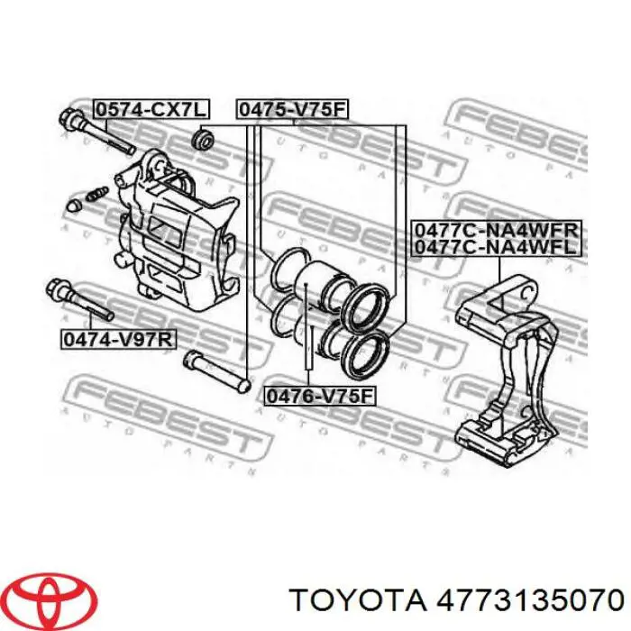 Tłoczek zacisku hamulca tylnego Toyota 4Runner (GRN21, UZN21)