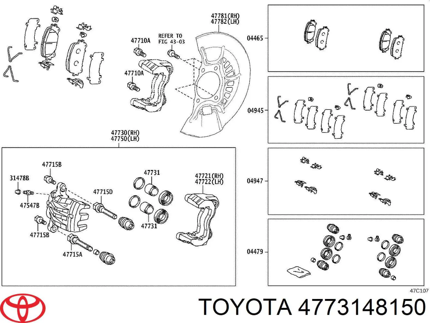 Tłoczek zacisku hamulcowego przedniego Lexus RX 350/450H (GGL15, GYL15)