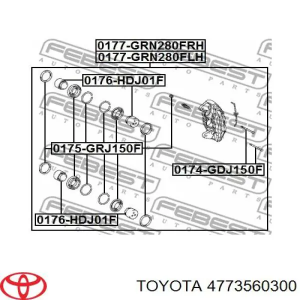4773560300 Toyota Zestaw naprawczy klocków hamulcowych