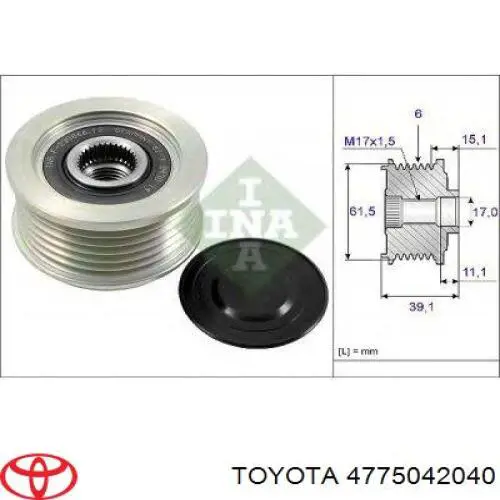 Do koszyka 4775042040 Toyota Zacisk hamulcowy przedni lewy