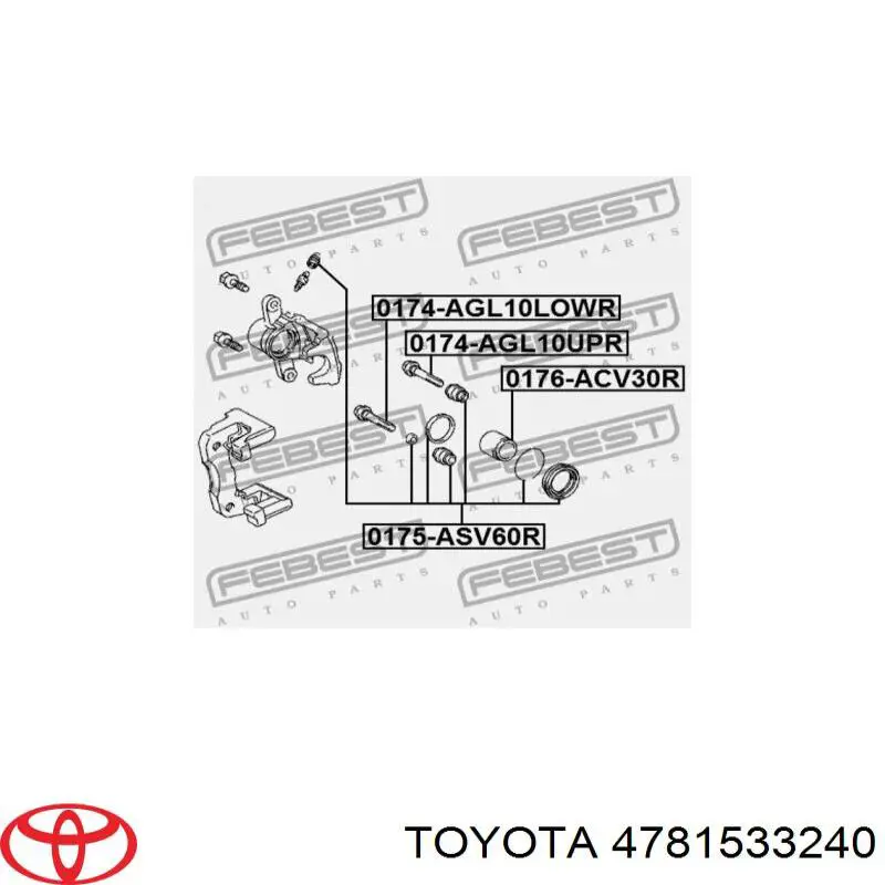 4781533240 Toyota Prowadnica zacisku tylnego dolna