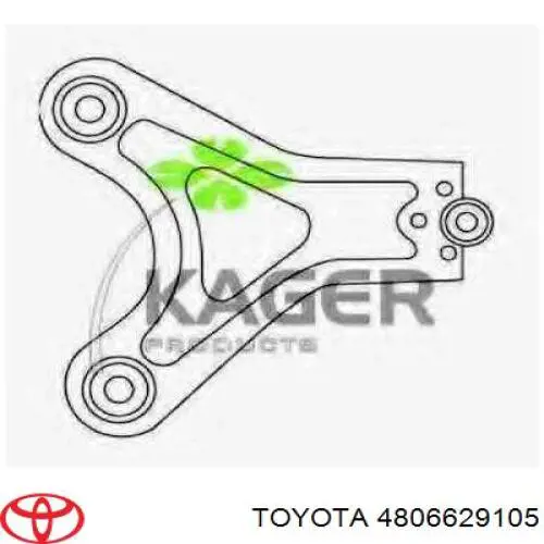 Wahacz zawieszenia przedniego prawy górny 4806629105 Toyota