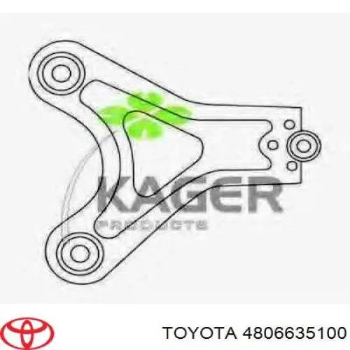 Do koszyka Wahacz zawieszenia przedniego prawy górny Toyota Hilux  N