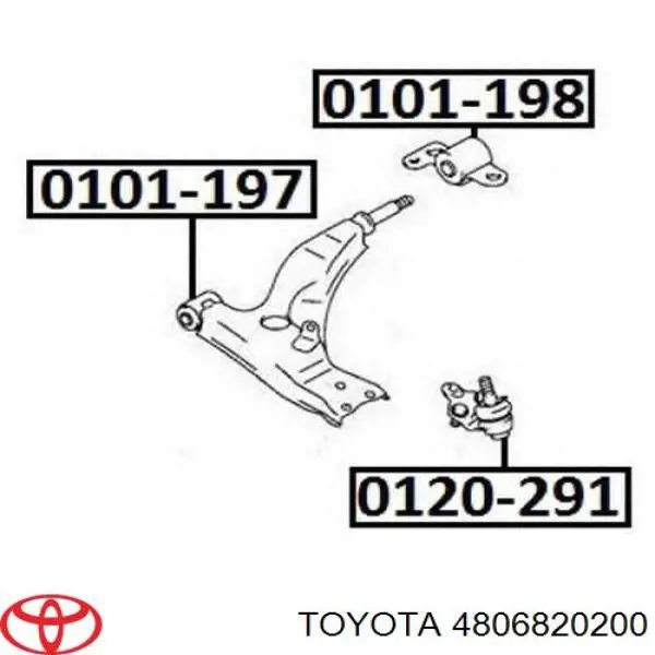 Do koszyka 4806820200 Toyota Wahacz zawieszenia przedniego dolny prawy