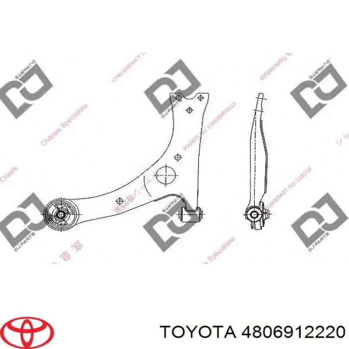 4806912220 Toyota Wahacz zawieszenia przedniego dolny lewy