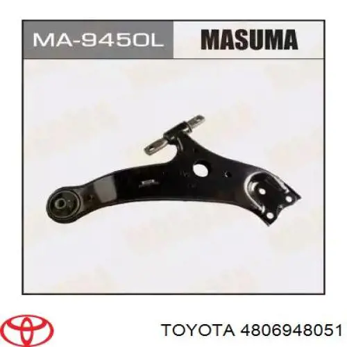 Do koszyka 4806948051 Toyota Wahacz zawieszenia przedniego dolny lewy