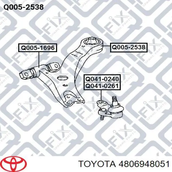 Wahacz zawieszenia przedniego dolny lewy Toyota 4806948051 cena, od 86,48 USD
