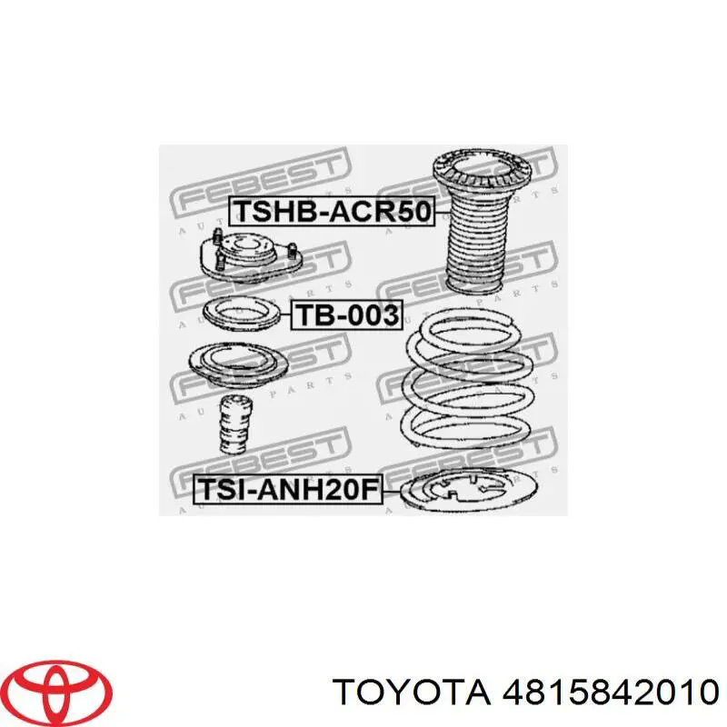 4815842010 Toyota Pierścień gumowy sprężyny przedniej dolny