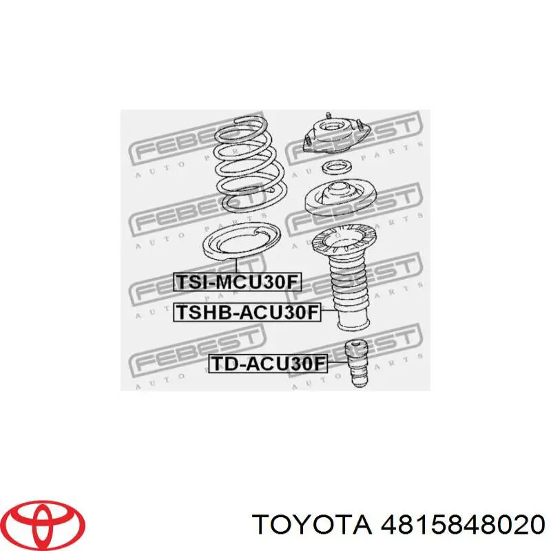 Pierścień gumowy sprężyny przedniej dolny Toyota 4815848020 cena, od 14,27 USD