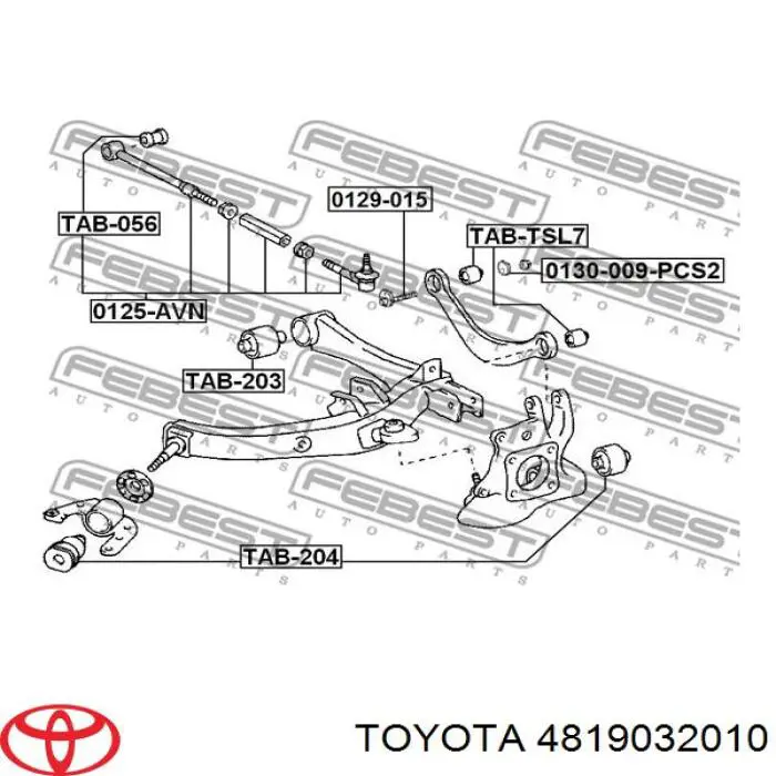 Śruba do mocowania górnego wahacza tylnego wewnętrzna Toyota 4819032010 cena, od 10,17 USD