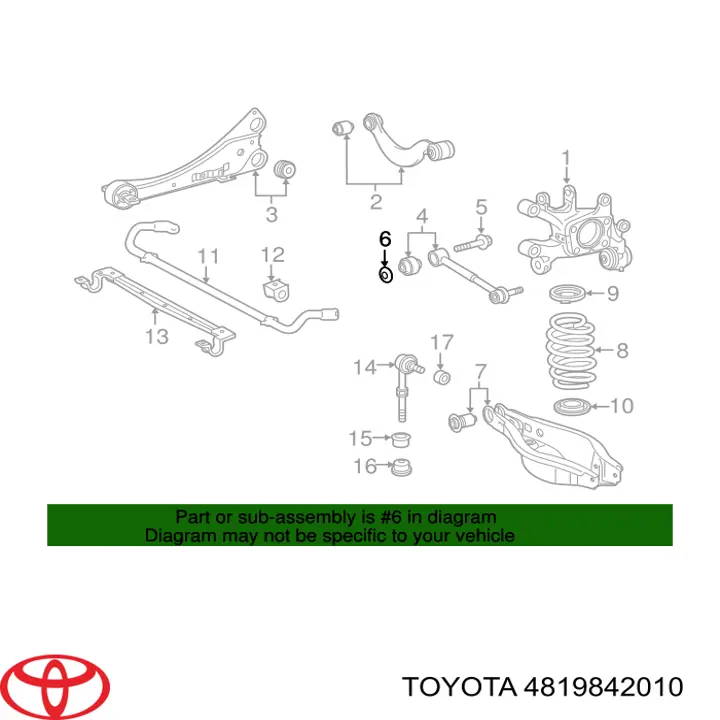 4819842010 Toyota Śruba mocowania wahacza tylnego dolnego wewnętrzna