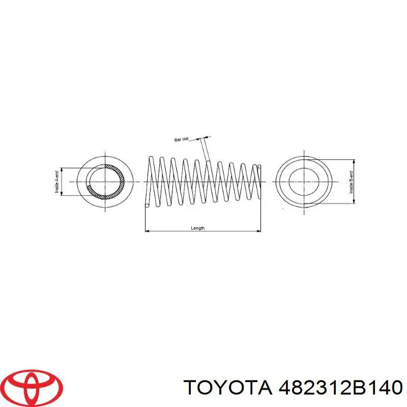 Sprężyna tylna Toyota 482312B090 cena, od 290,50 USD