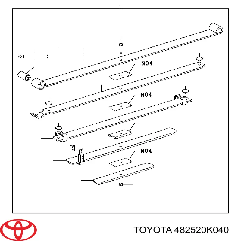 482520K040 Toyota Przekładka piór resorowych