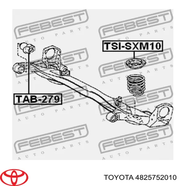 Pierścień gumowy sprężyny tylnej górny Toyota 4825752010 cena, od 8,48 USD