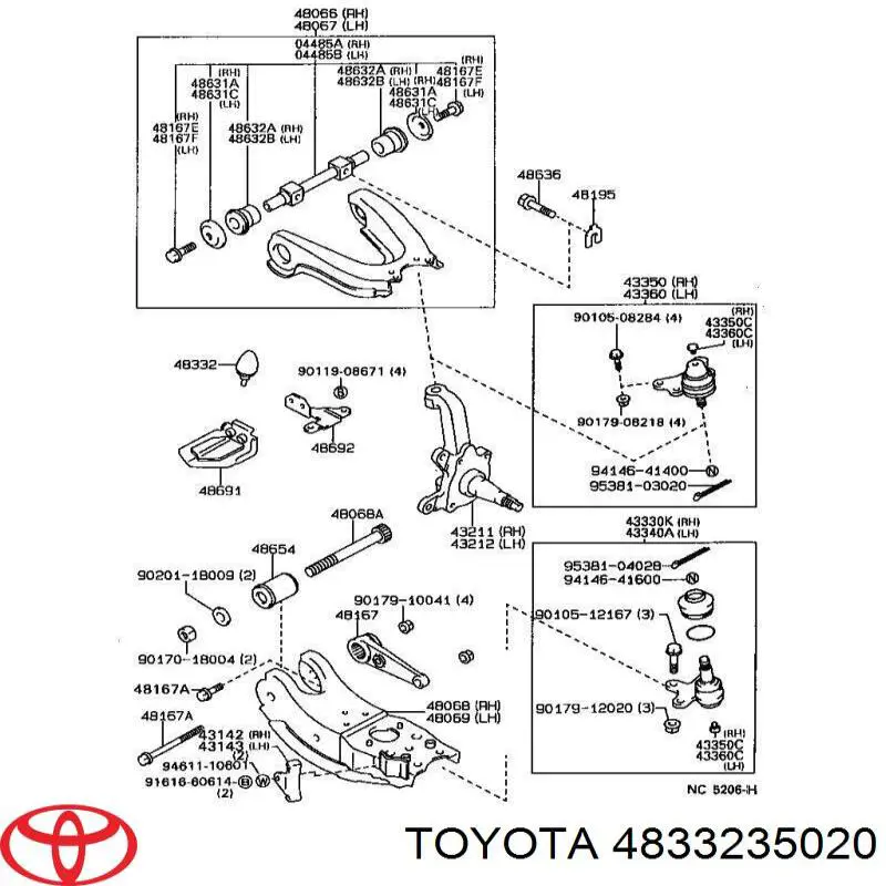 Odbój amortyzatora przedniego Toyota 4833235020 cena, od 6,16 USD
