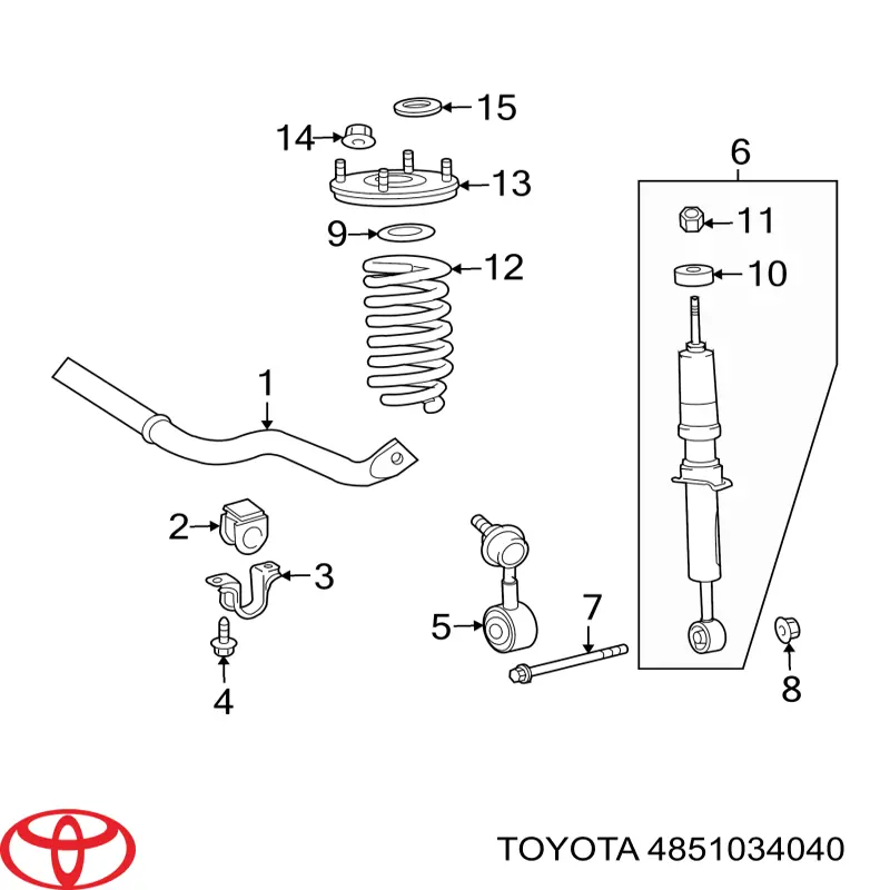 Amortyzator przedni Toyota 4851034040 cena, od 218,96 USD