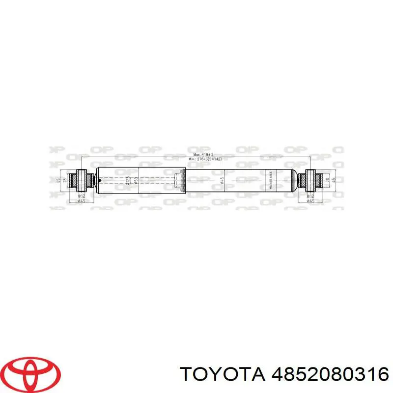 Amortyzator przedni lewy Toyota 4852080316 cena, od 307,92 USD