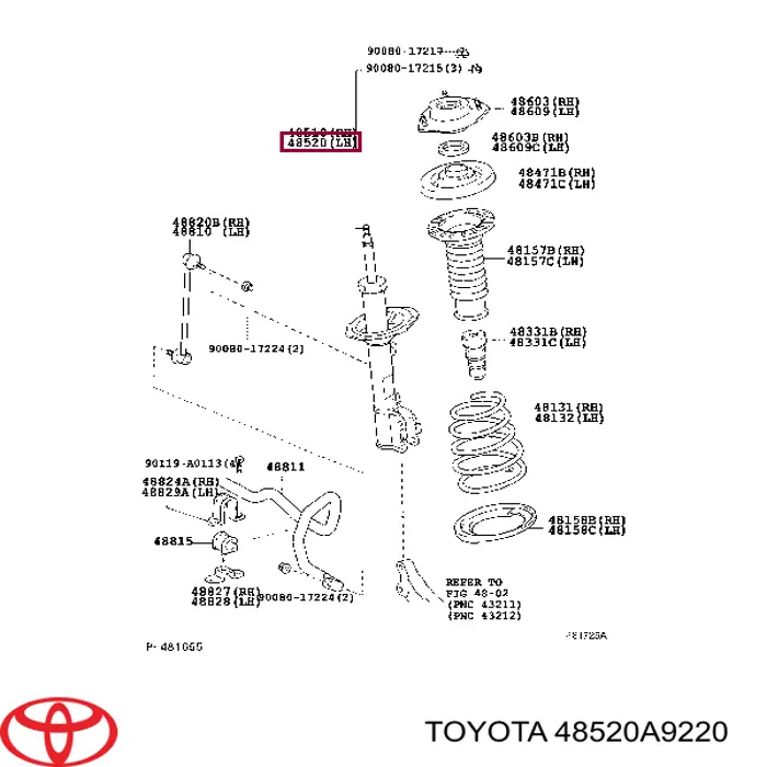 Amortyzator przedni lewy Toyota 48520A9220 cena, od 219,69 USD