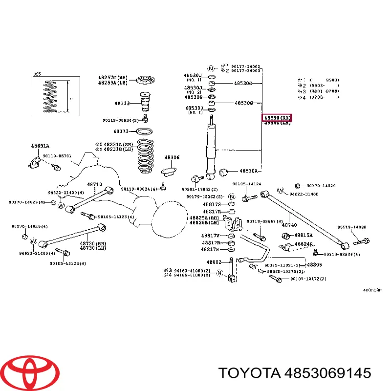 4853069145 Toyota Amortyzator tylny