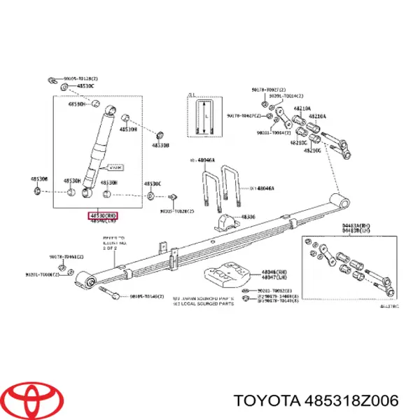 485318Z006 Toyota Amortyzator tylny prawy
