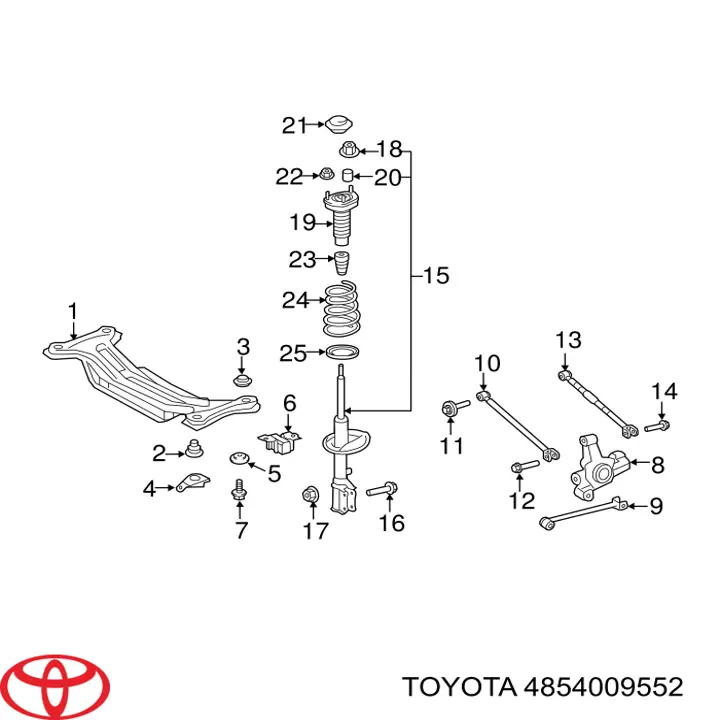 4854009552 Toyota Amortyzator tylny lewy
