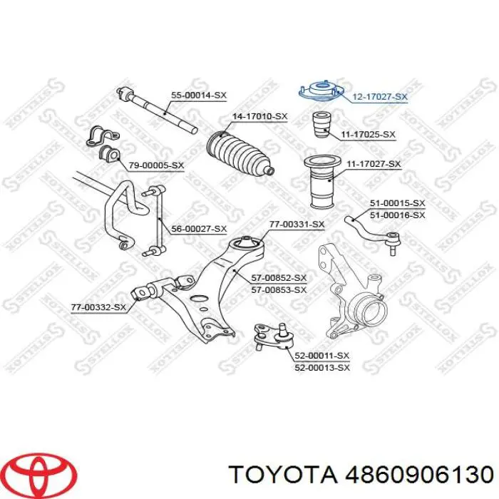 Poduszka amortyzatora przedniego Toyota 4860906130 cena, od 48,70 USD