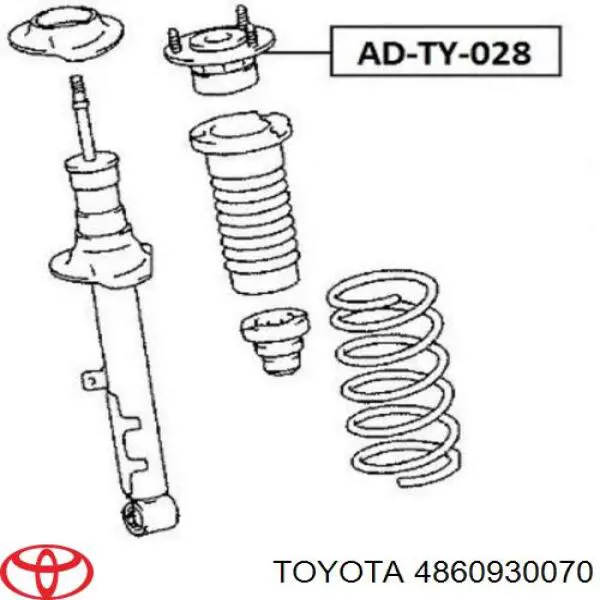 4860930070 Toyota Poduszka amortyzatora przedniego