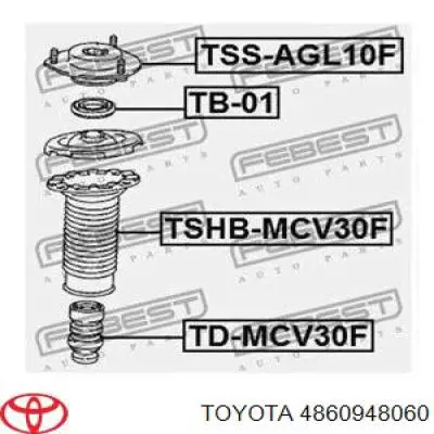 Poduszka amortyzatora przedniego Toyota 4860948060 cena, od 40,37 USD