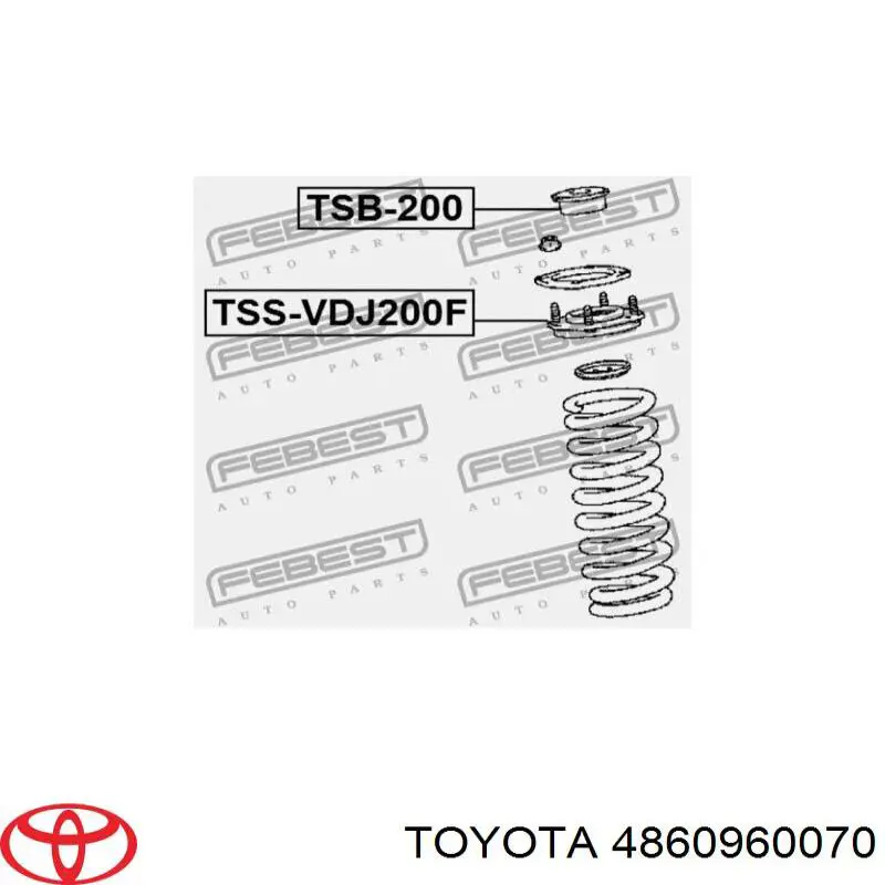 Do koszyka 4860960070 Toyota Poduszka amortyzatora przedniego