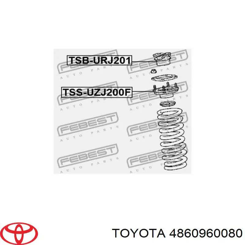 Poduszka amortyzatora przedniego Toyota 4860960080 cena, od 31,56 USD
