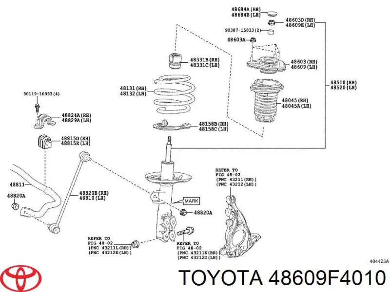 Poduszka amortyzatora przedniego Toyota C-HR (X10)