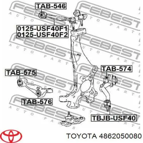 Wahacz zawieszenia przedniego dolny prawy 4862050080 Toyota