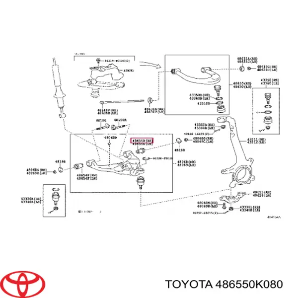 486550K080 Toyota Silentblock przedniego wahacza dolnego