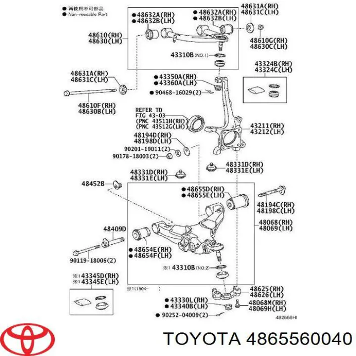 Silentblock przedniego wahacza dolnego Toyota 4865560040 cena, od 26,31 USD