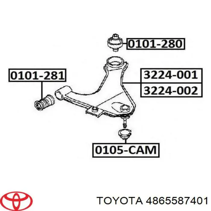 Do koszyka 4865587401 Toyota Silentblock przedniego wahacza dolnego