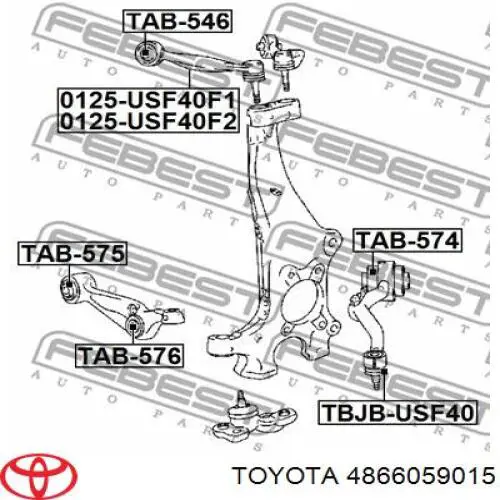 4866059015 Toyota Wahacz zawieszenia przedniego dolny prawy