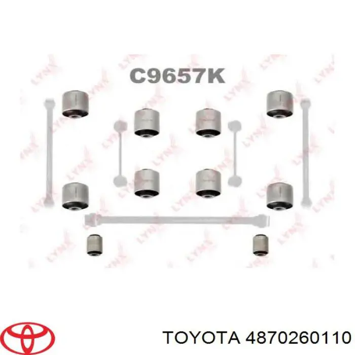 Silentblock wahacza tylnego podłużnego Toyota 4870260110 cena, od 12,27 USD