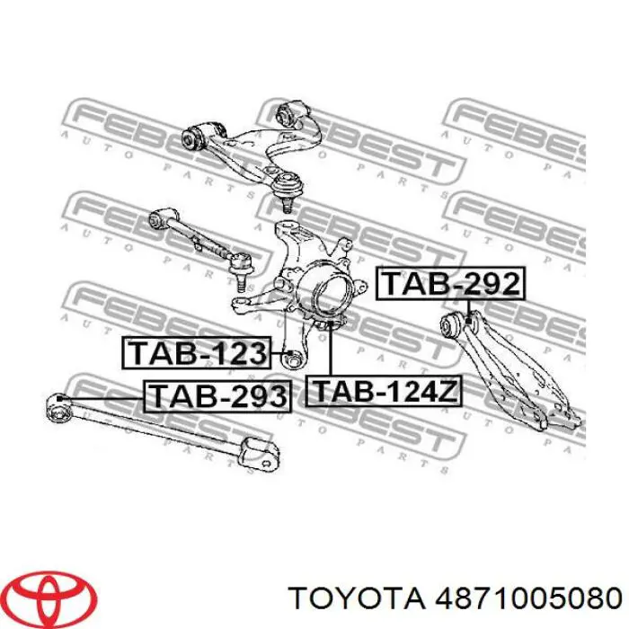 Poprzeczny drążek reakcyjny zawieszenia tylnego Toyota 4871005080 cena, od 56,18 USD