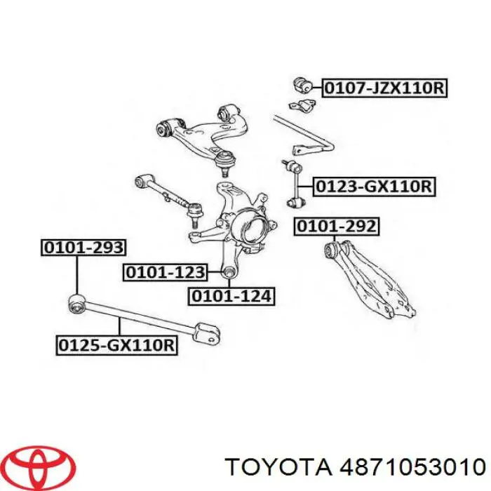 Wahacz zawieszenia tylnego dolny lewy/prawy Toyota 4871053010 cena, od 52,78 USD