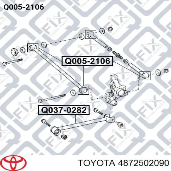Silentblock drążka poprzecznego (zawieszenia tylnego) 4872502090 Toyota