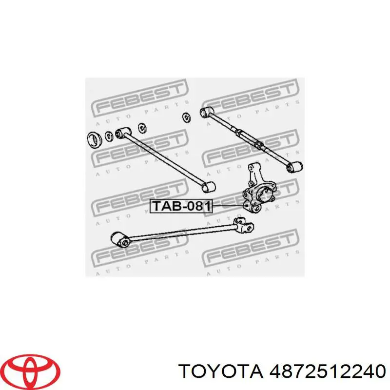 Do koszyka 4872512240 Toyota Silentblock czopu tylnego