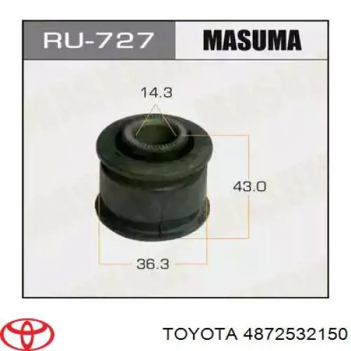 Do koszyka 4872532150 Toyota Silentblock drążka poprzecznego (zawieszenia tylnego)