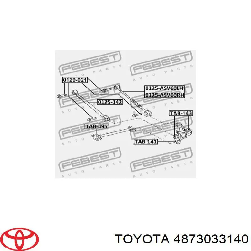 Do koszyka 4873033140 Toyota Wahacz poprzeczny zawieszenia tylnego prawy