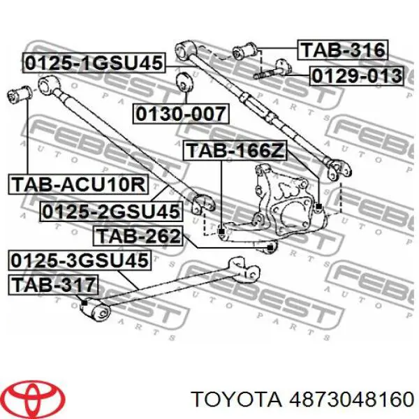 Drążek poprzeczny zawieszenia tylnego Toyota 4873048160 cena, od 24,59 USD