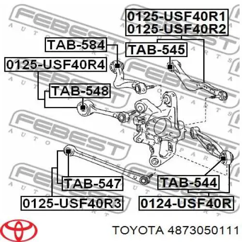Do koszyka 4873050111 Toyota Wahacz zawieszenia tylnego poprzeczny