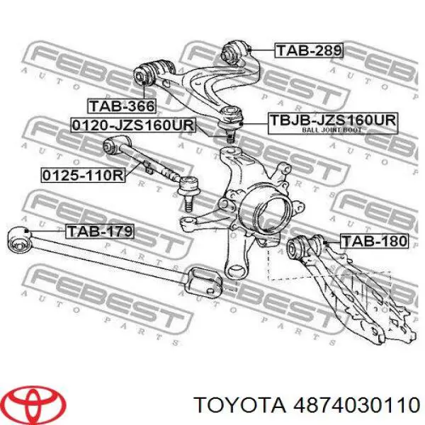 Wahacz zawieszenia tylnego dolny lewy Lexus GS (S19)