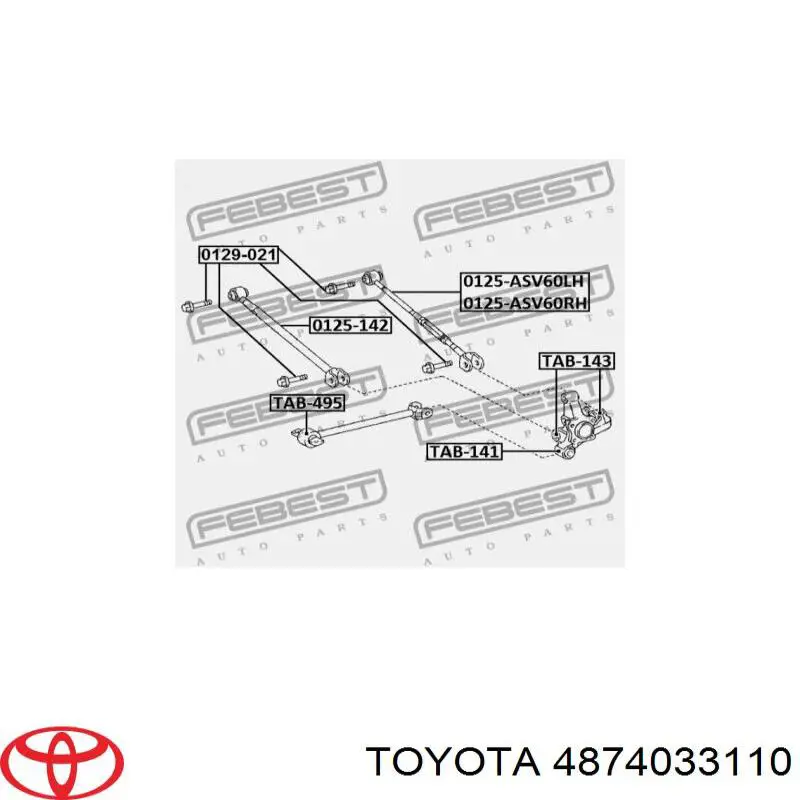 Drążek poprzeczny zawieszenia tylnego Toyota 4874033110 cena, od 47,86 USD
