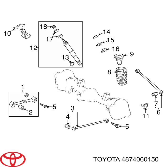 4874060150 Toyota Drążek poprzeczny zawieszenia tylnego