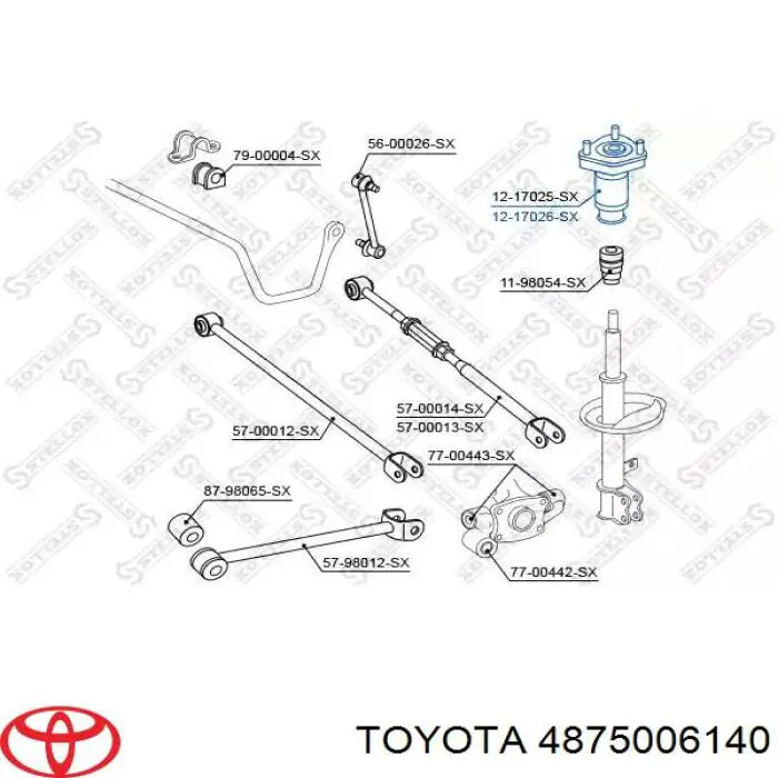 Do koszyka 4875006140 Toyota Poduszka amortyzatora tylnego prawego